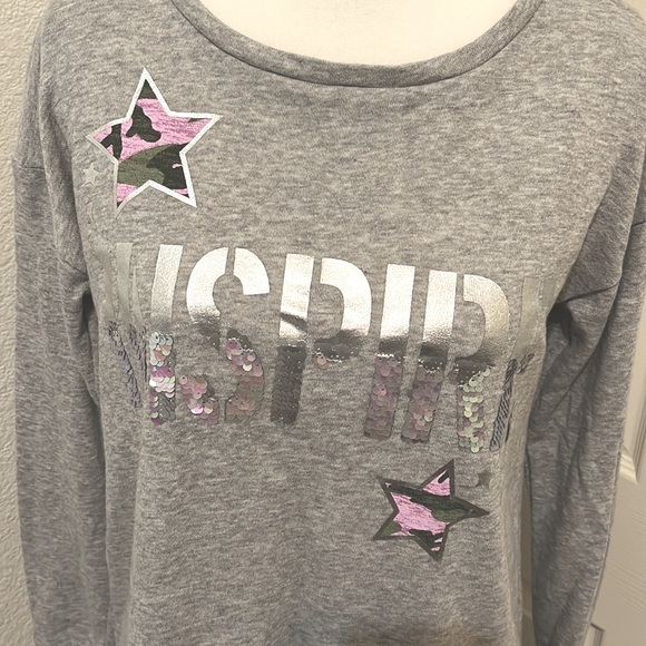 Justice “inspire” crew neck sweater size 14/16 - Picture 2 of 4